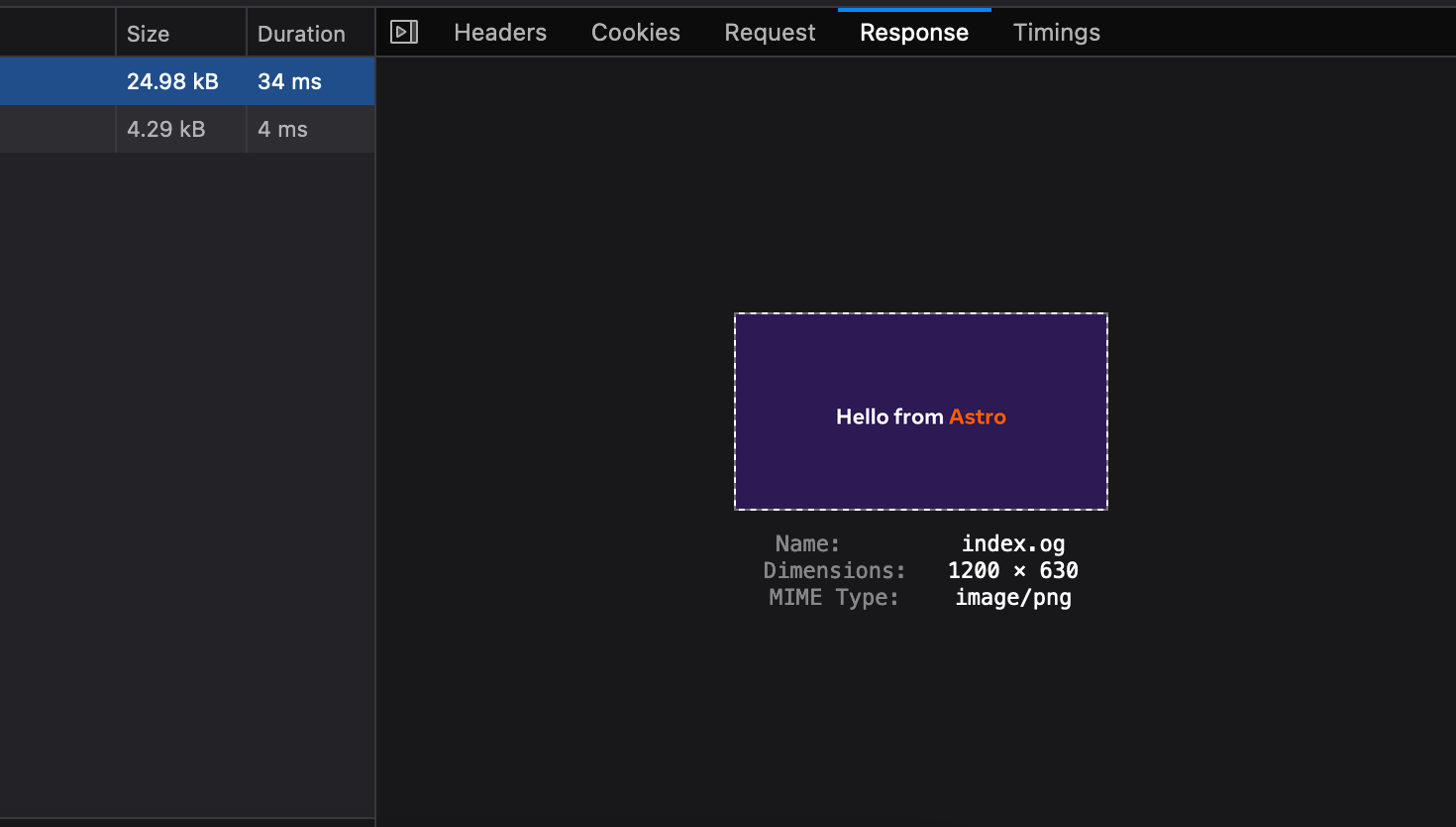 SVG converted to Png response type in browser console